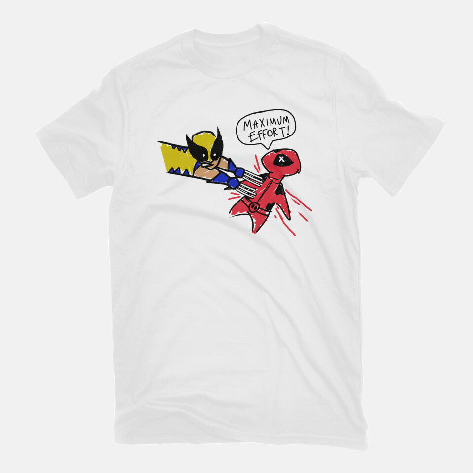 Maximum Effort – Movie Graphic T-Shirt in white, flat-lay product view