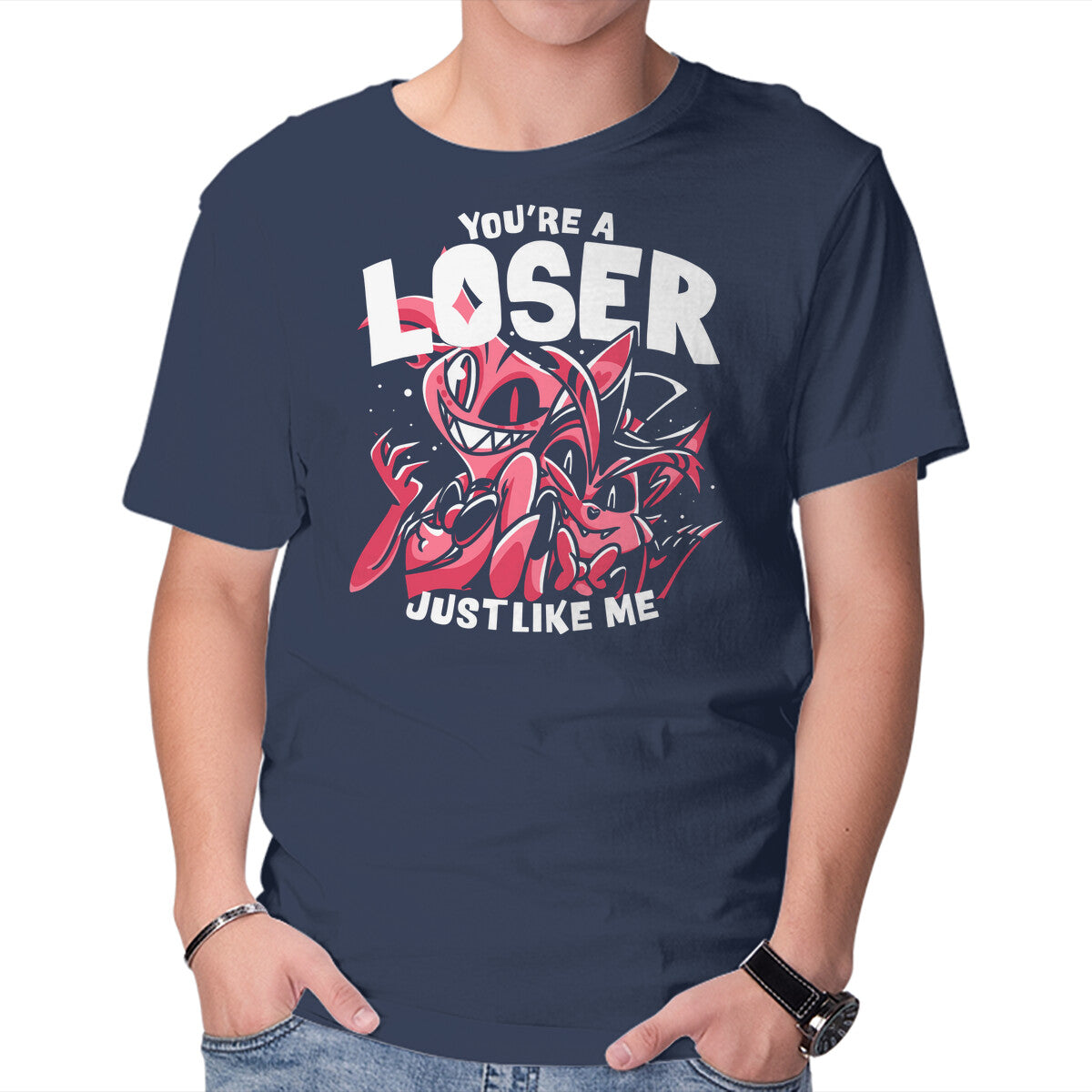Loser Baby – Funny Graphic T-Shirt in navy, product display