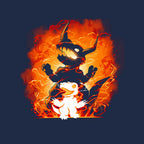 Fire Evolution – Anime Graphic T-Shirt design artwork for navy graphic T-shirt