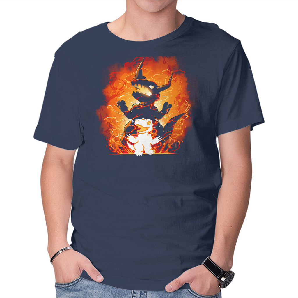 Fire Evolution – Anime Graphic T-Shirt in navy, product display