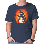 Fire Evolution – Anime Graphic T-Shirt in navy, product display