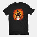 Fire Evolution – Anime Graphic T-Shirt in black, flat-lay product view