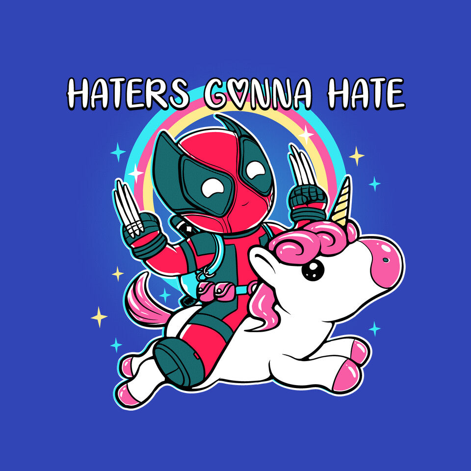 Haters Gonna Hate – Movie Graphic T-Shirt design artwork for royal blue graphic T-shirt