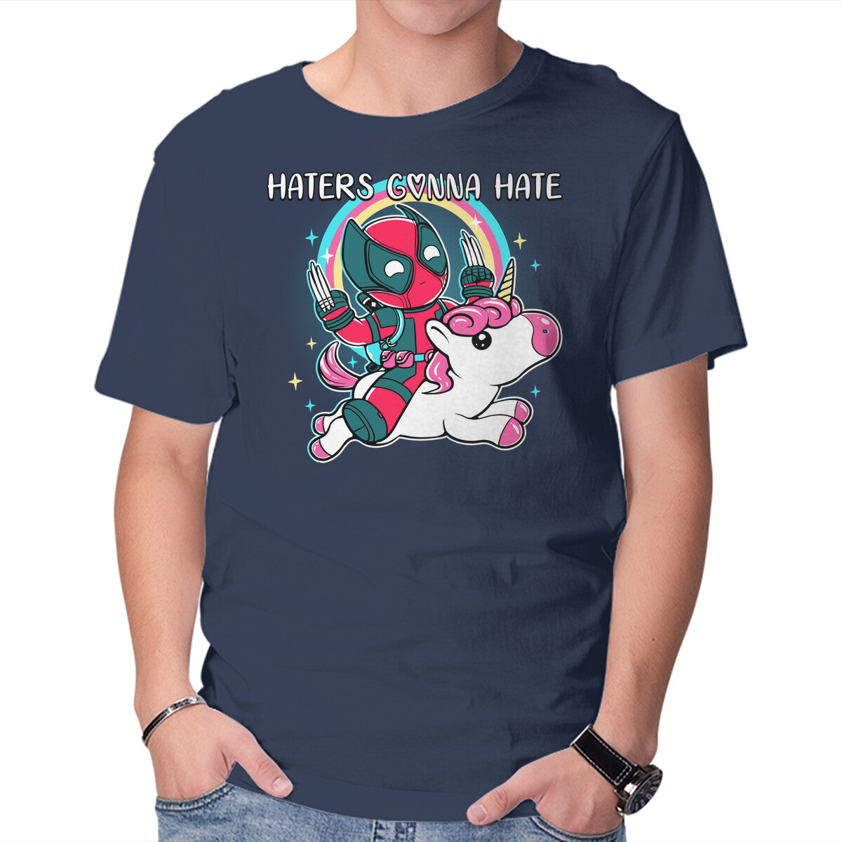 Haters Gonna Hate – Movie Graphic T-Shirt in navy, product display
