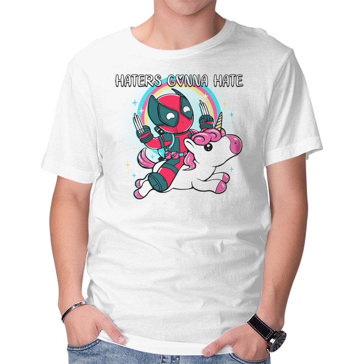 Haters Gonna Hate – Movie Graphic T-Shirt in white, product display