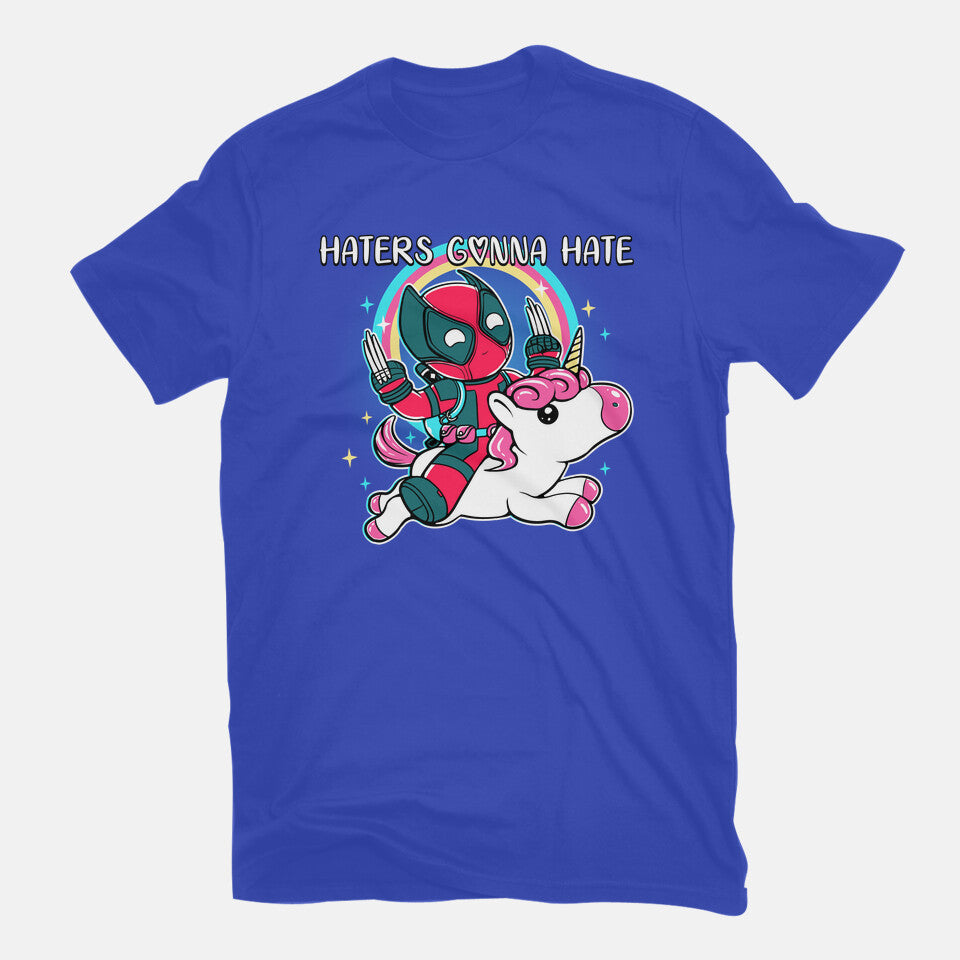 Haters Gonna Hate – Movie Graphic T-Shirt in royal blue, flat-lay product view