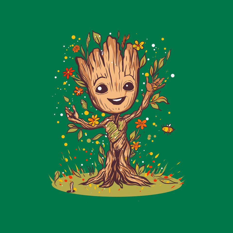 I Am Spring – Sci-Fi Graphic T-Shirt design artwork for green graphic T-shirt