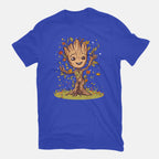 I Am Spring – Sci-Fi Graphic T-Shirt in royal blue, flat-lay product view