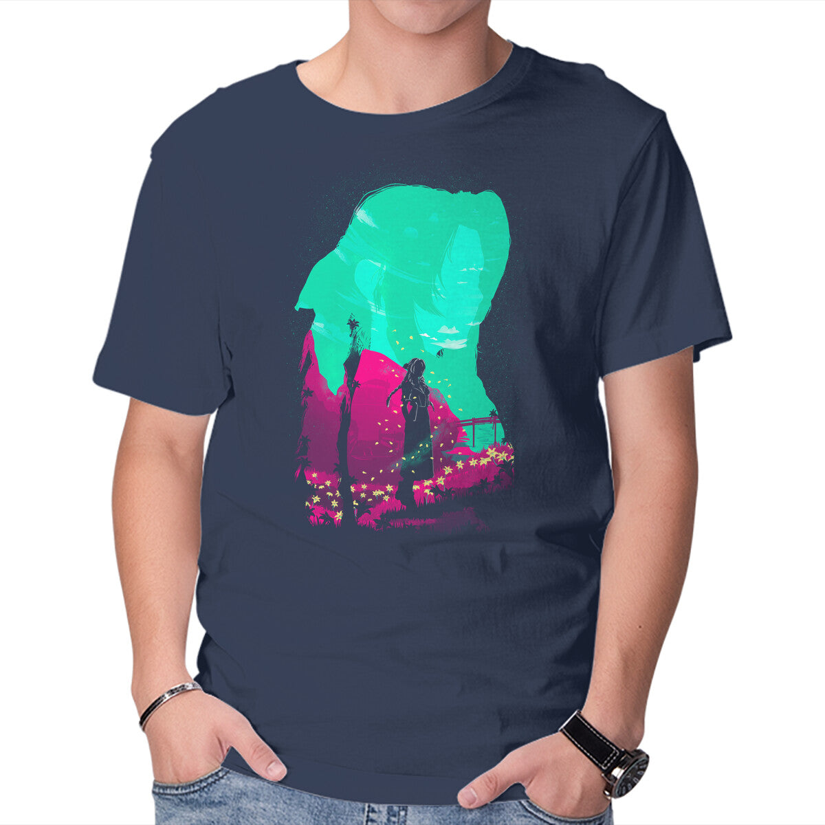 Ancient – Gaming Graphic T-Shirt in navy, product display