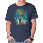 The Hero Of Time – Gaming Graphic T-Shirt in navy, product display