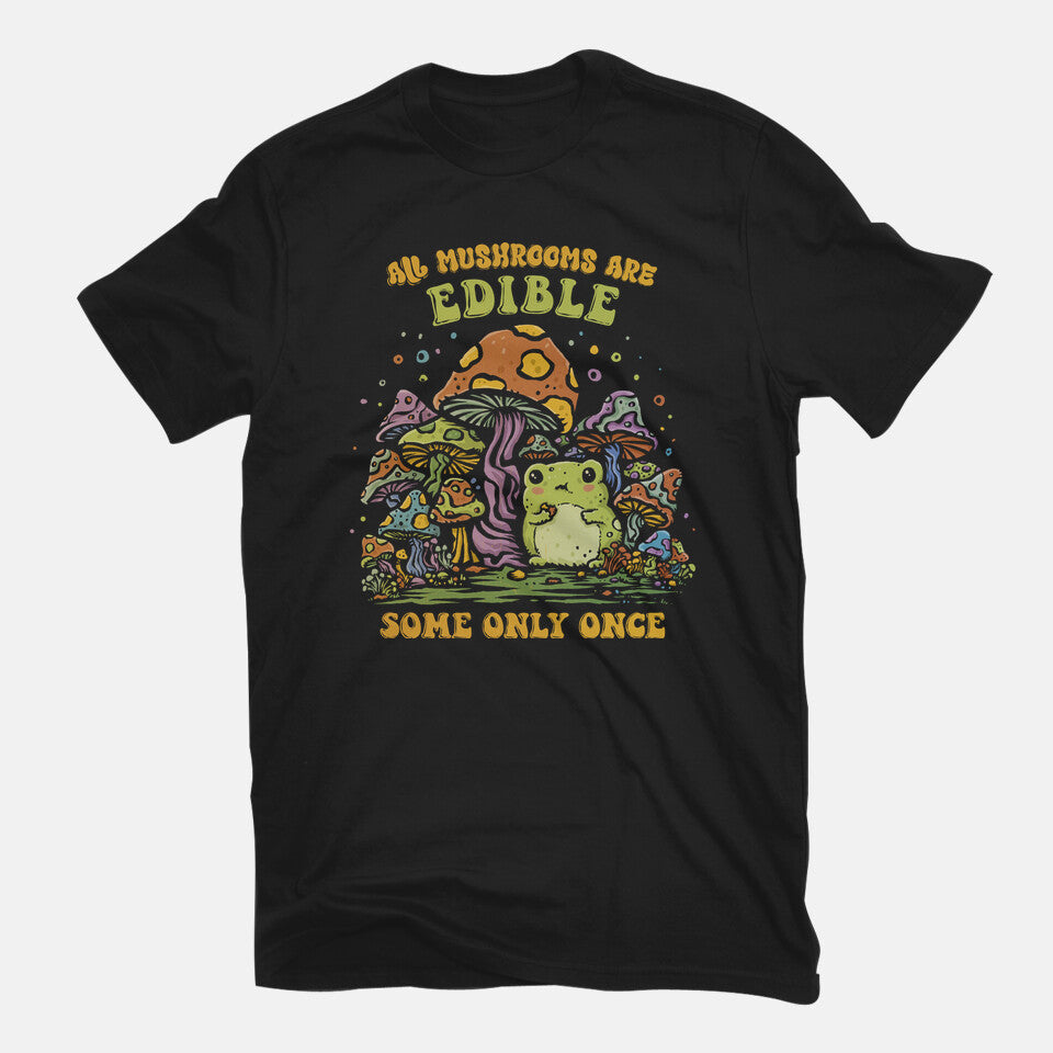 Edible Once – Animal Graphic T-Shirt in black, flat-lay product view