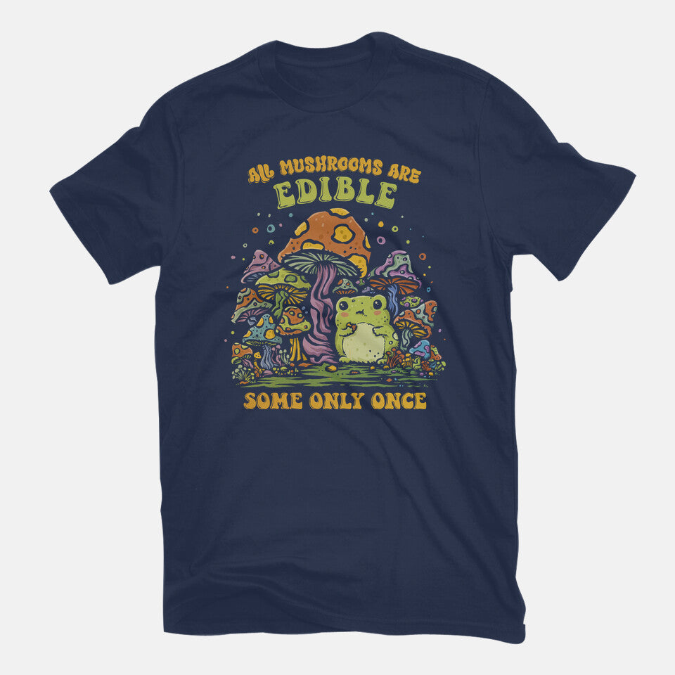 Edible Once – Animal Graphic T-Shirt in navy, flat-lay product view