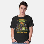 Model wearing black Edible Once – Animal Graphic T-Shirt