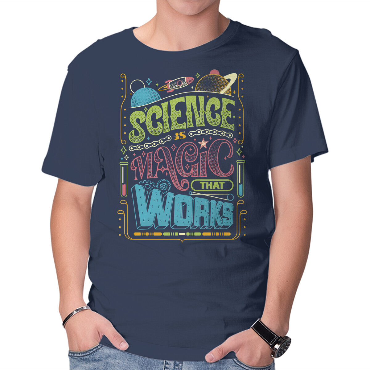 Magic But Real Graphic T-Shirt in navy, product display