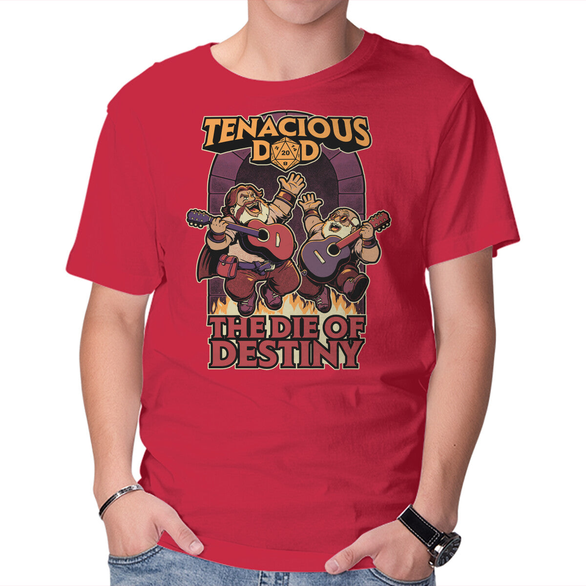 Rock Band Destiny – Gaming Graphic T-Shirt in red, product display