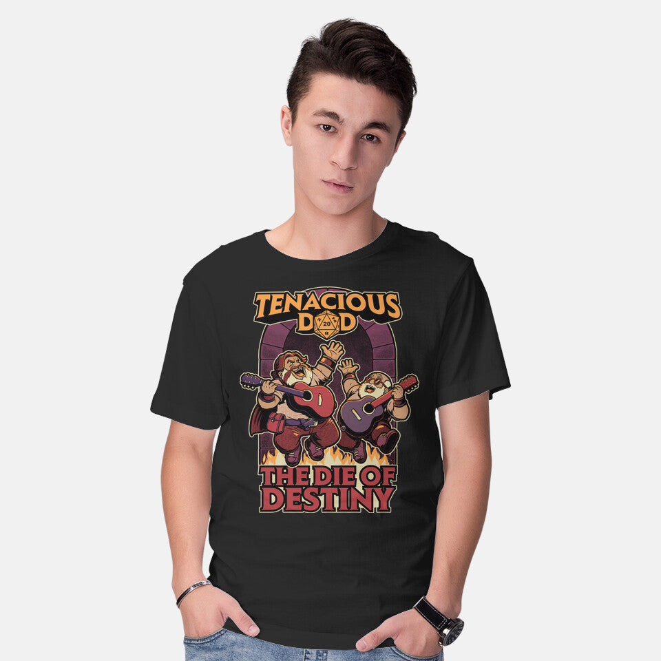 Model wearing black Rock Band Destiny – Gaming Graphic T-Shirt