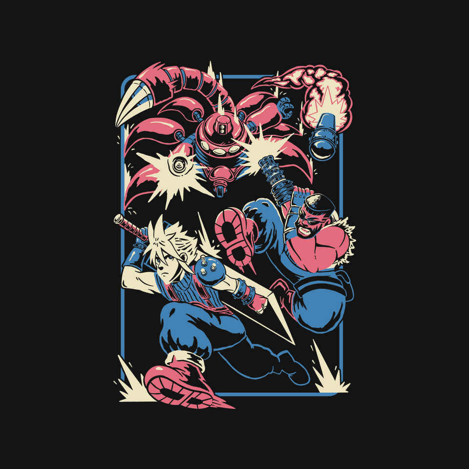Sentinel's Rampage – Gaming Graphic T-Shirt design artwork for black graphic T-shirt