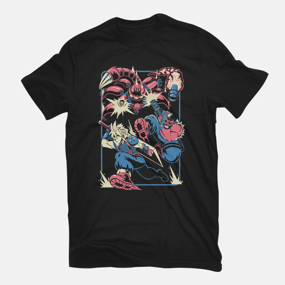 Sentinel's Rampage – Gaming Graphic T-Shirt in black, flat-lay product view