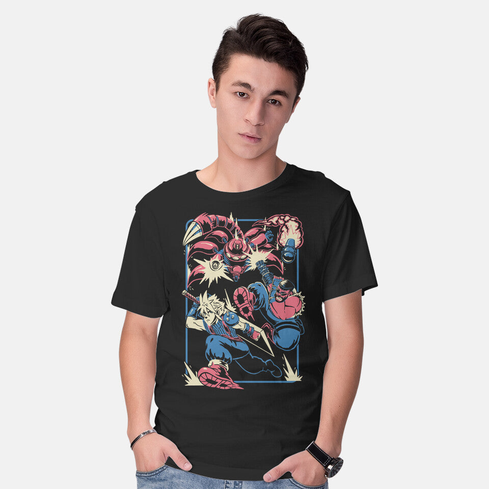 Model wearing black Sentinel's Rampage – Gaming Graphic T-Shirt