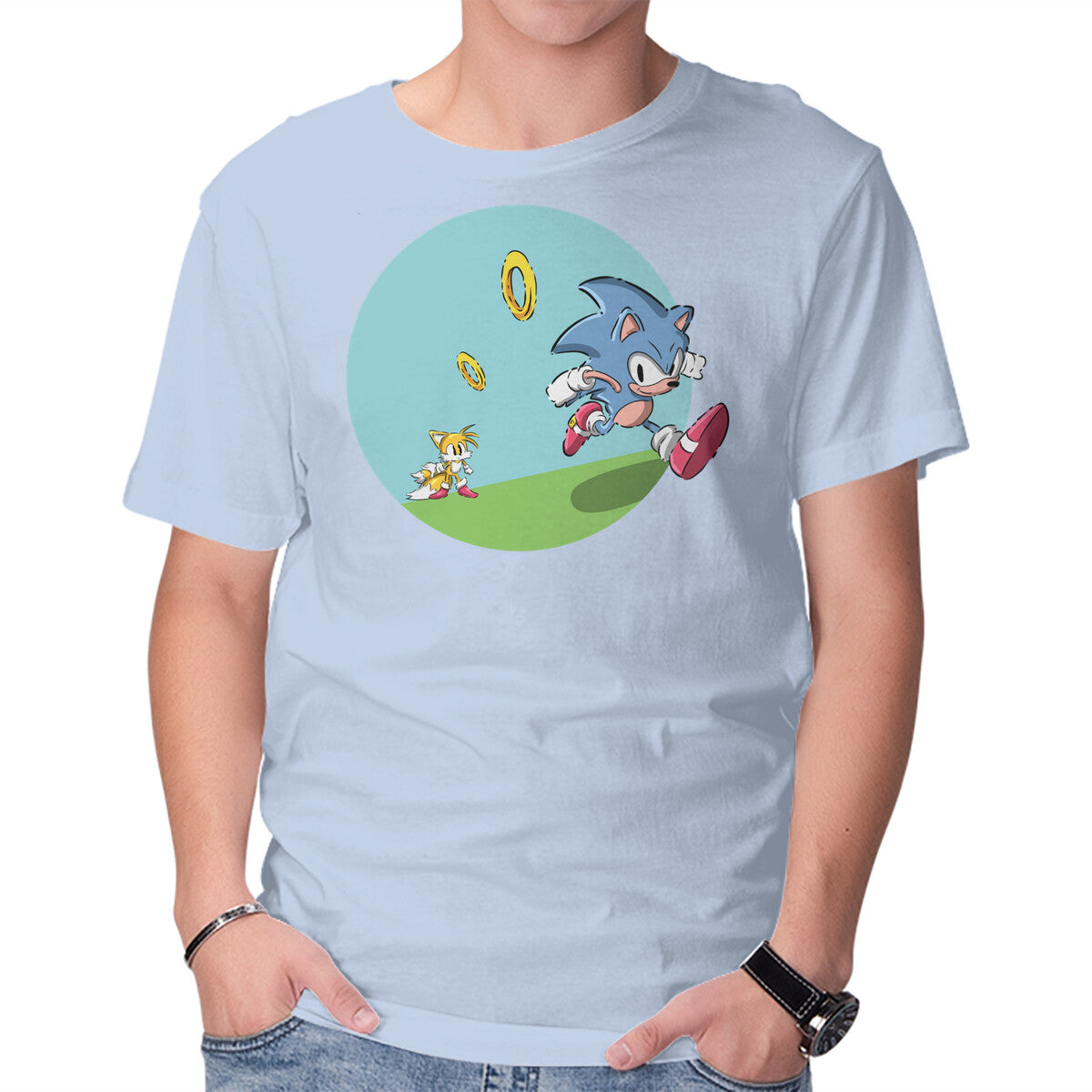 I Need To Run – Gaming Graphic T-Shirt in blue, product display