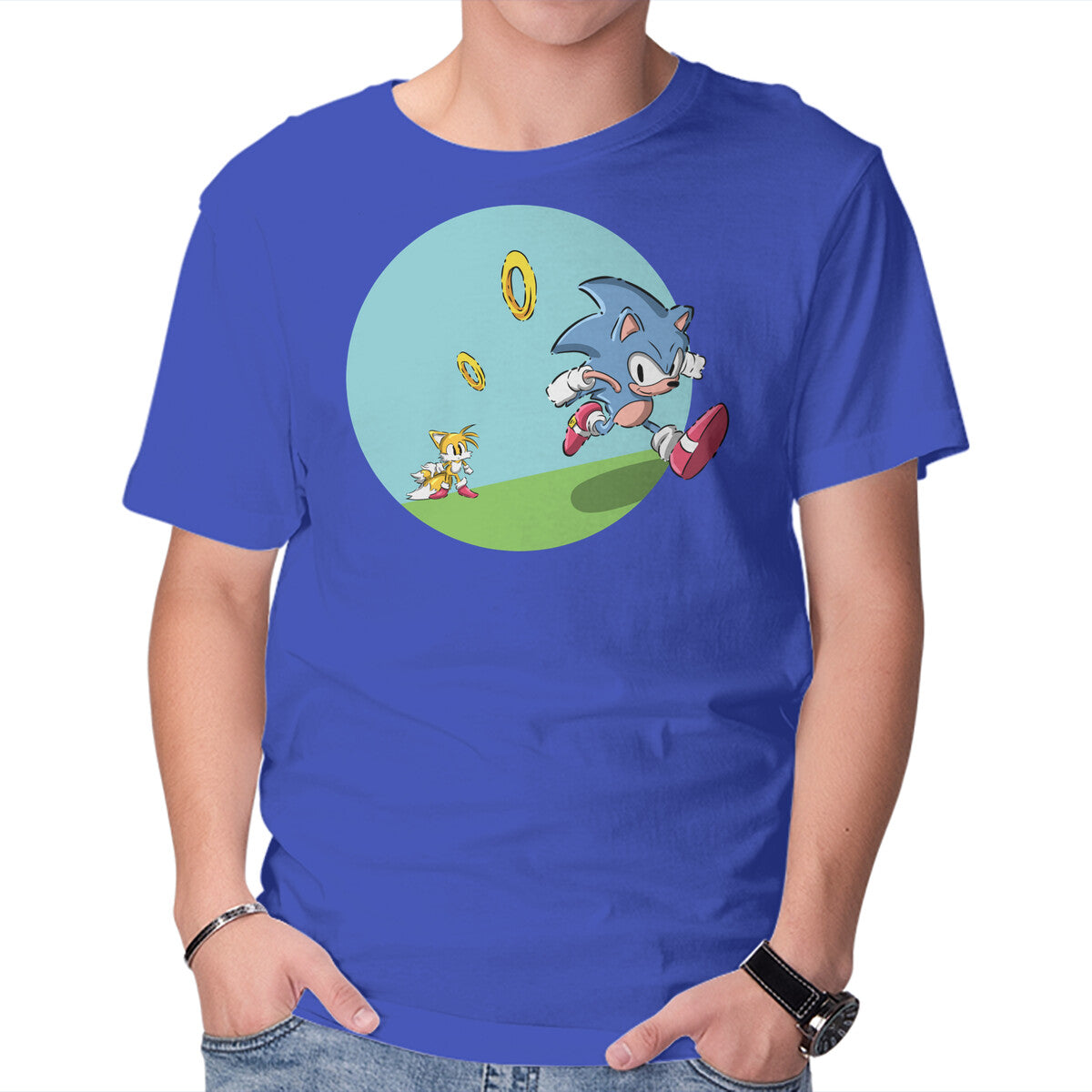 I Need To Run – Gaming Graphic T-Shirt in royal blue, product display