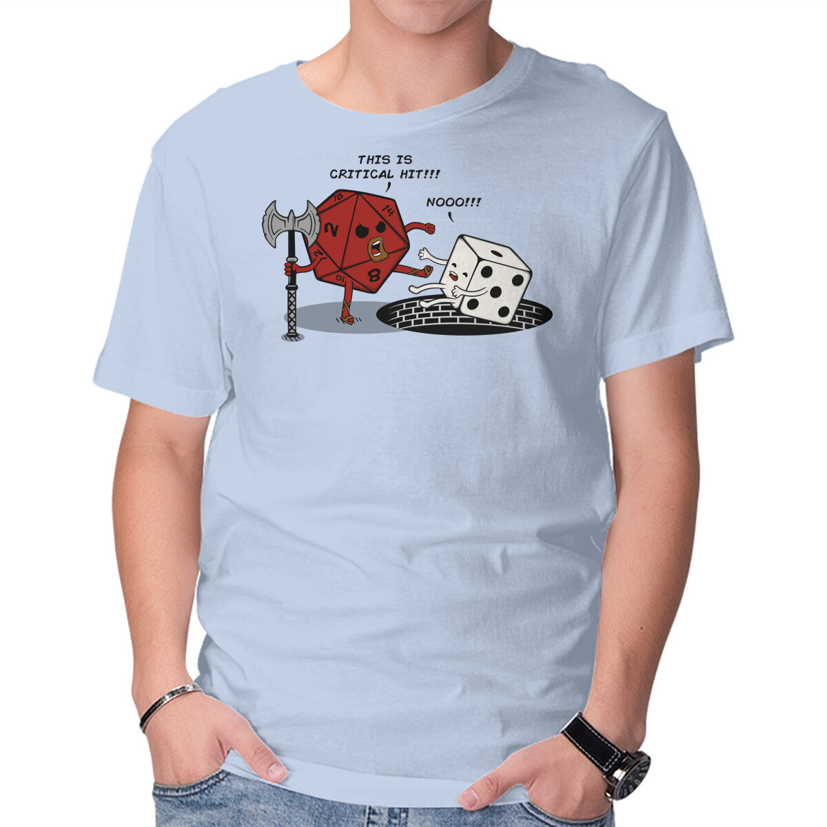This Is Critical – Gaming Graphic T-Shirt in blue, product display