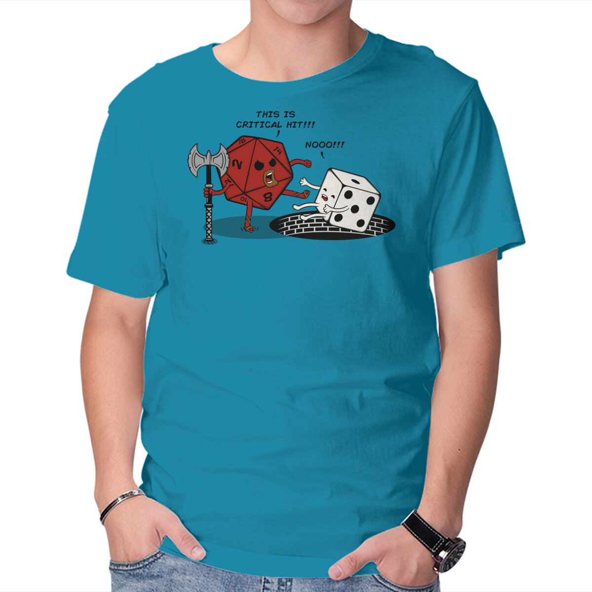 This Is Critical – Gaming Graphic T-Shirt in turquoise, product display