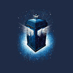 Tardis Splash – Sci-Fi Graphic T-Shirt design artwork for navy graphic T-shirt