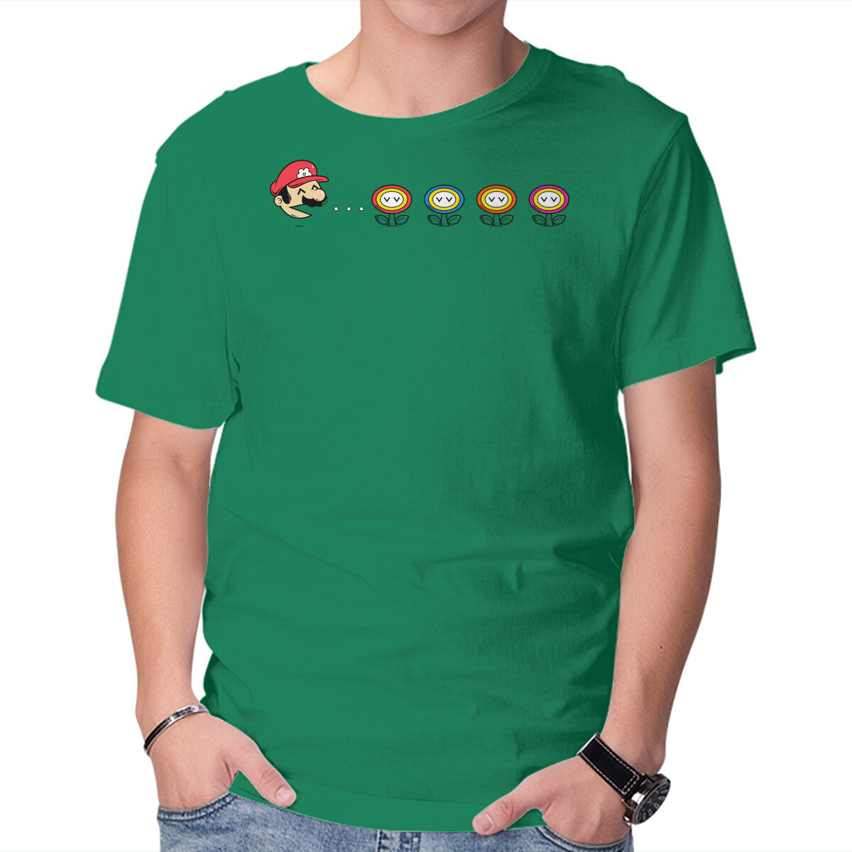 Spring Game – Gaming Graphic T-Shirt in green, product display