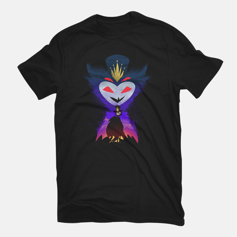 Blitzo Sunset – Horror Graphic T-Shirt in black, flat-lay product view