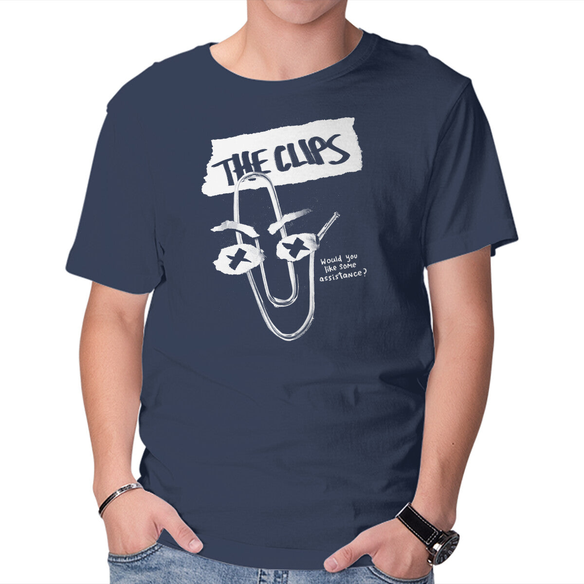 The Clips – Music Graphic T-Shirt in navy, product display