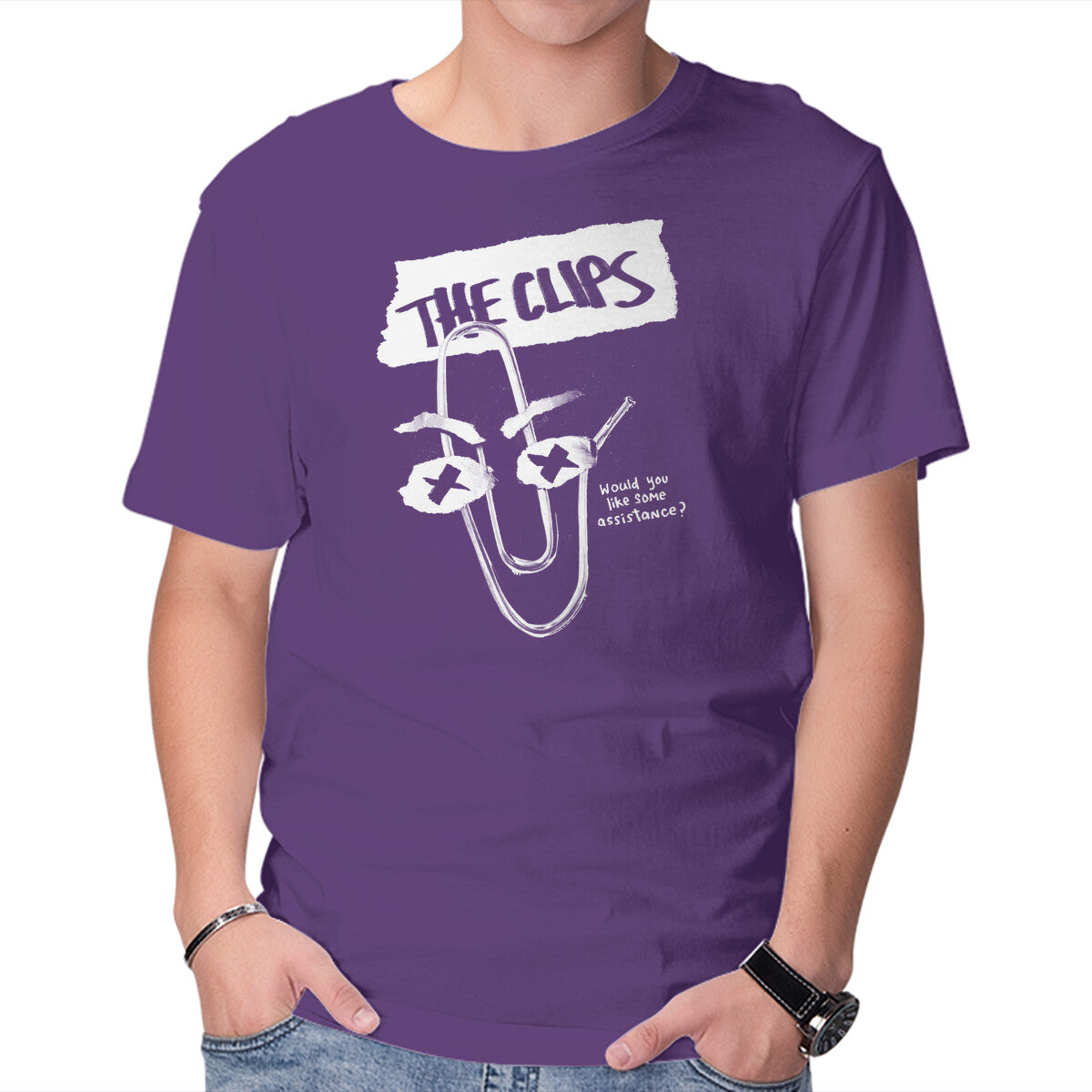 The Clips – Music Graphic T-Shirt in purple, product display