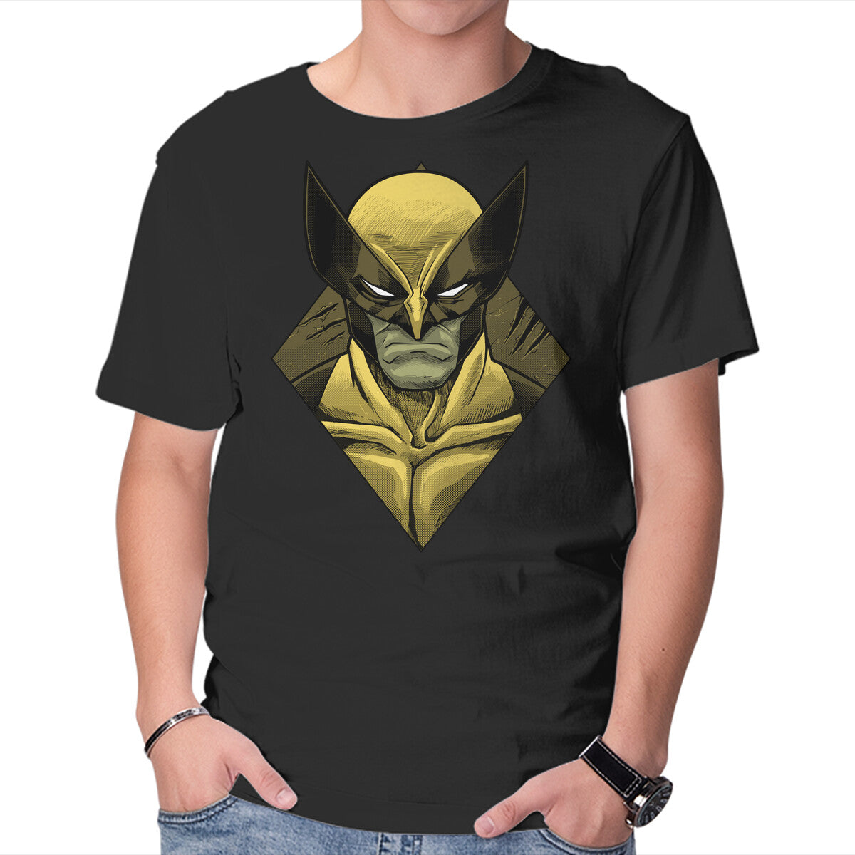The Weapon X – Sci-Fi Graphic T-Shirt in black, product display