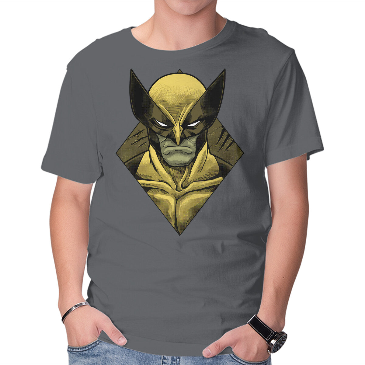 The Weapon X – Sci-Fi Graphic T-Shirt in charcoal, product display