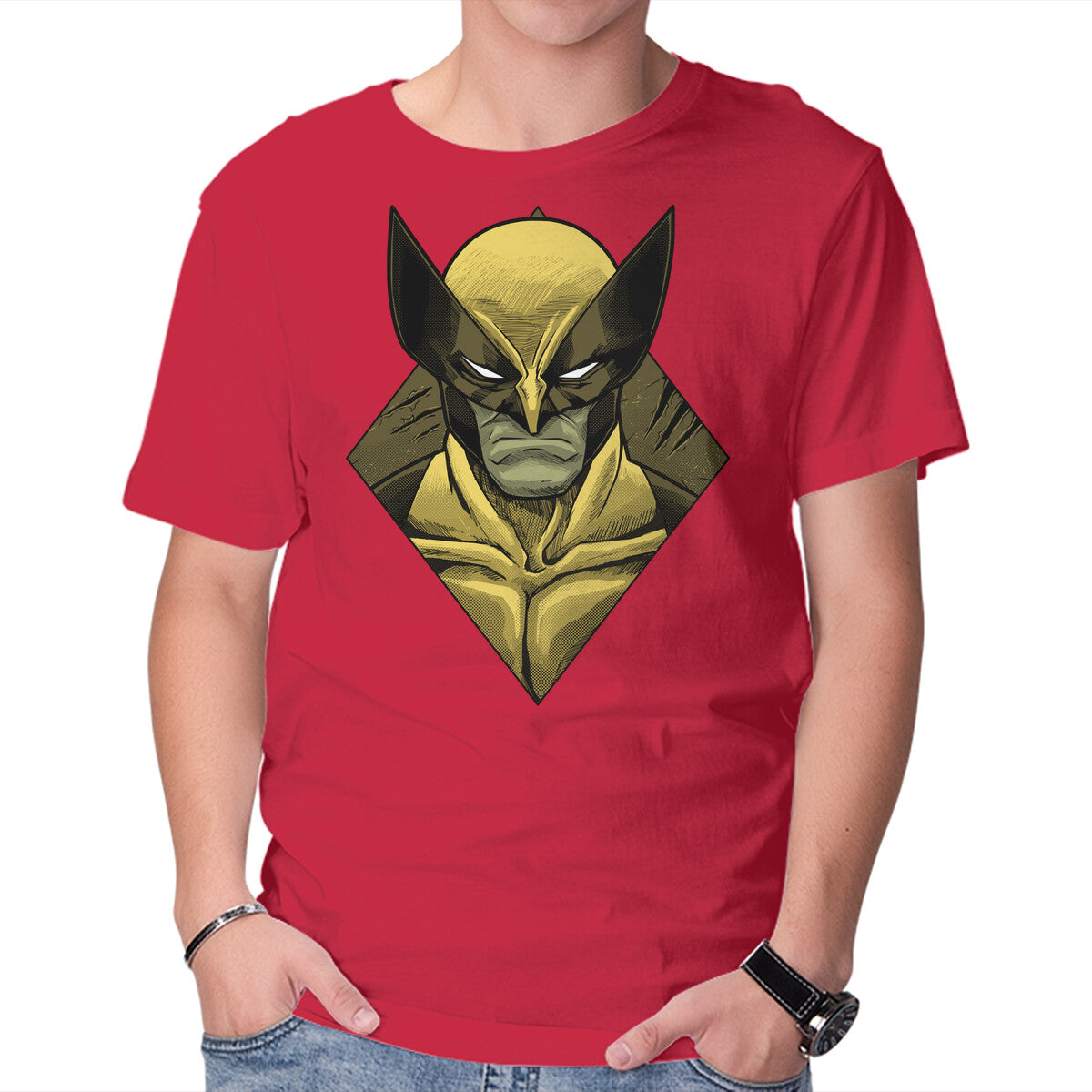 The Weapon X – Sci-Fi Graphic T-Shirt in red, product display