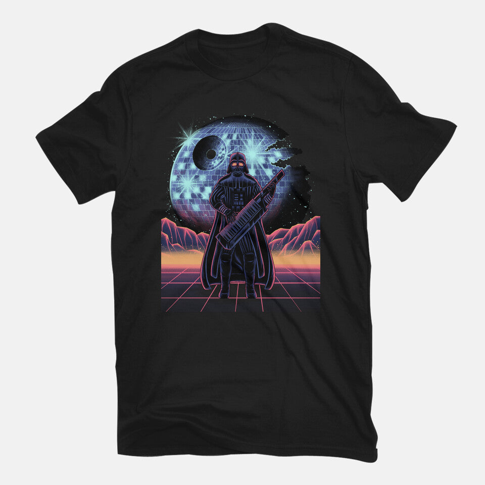 Synth Lord – Sci-Fi Graphic T-Shirt in black, flat-lay product view