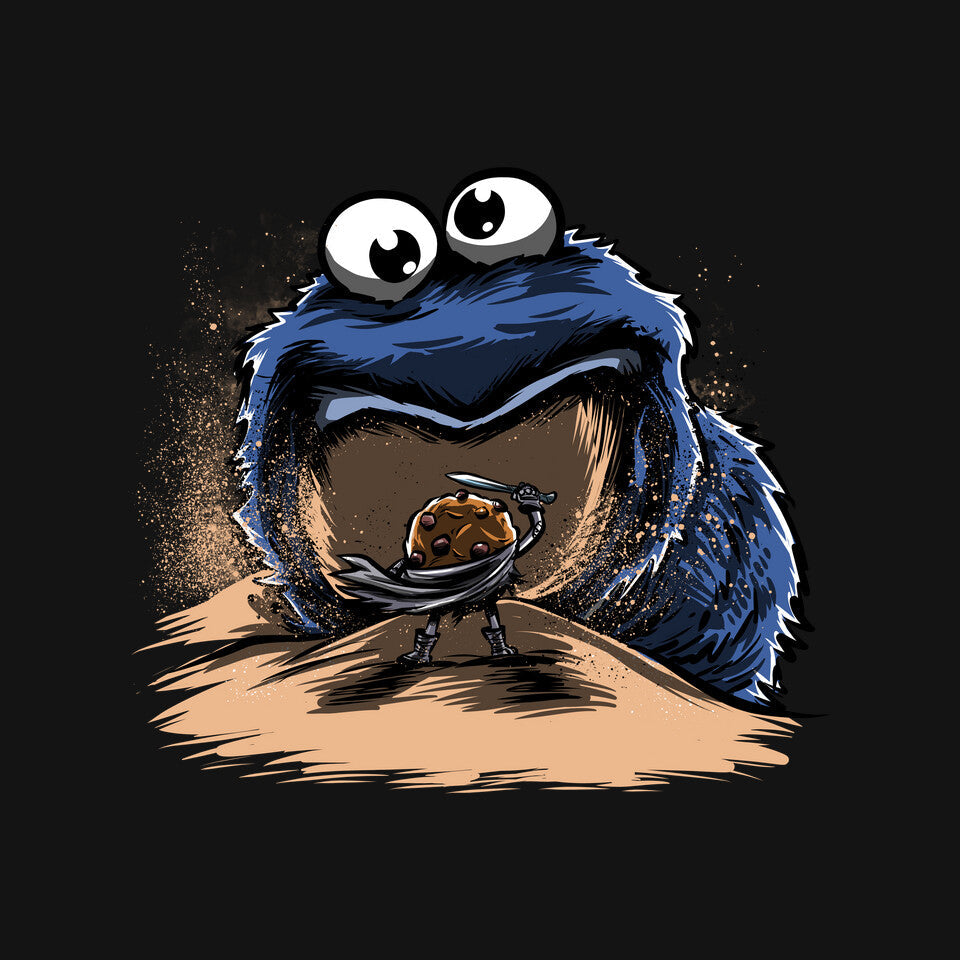 Cookieworm – Funny Graphic T-Shirt design artwork for black graphic T-shirt