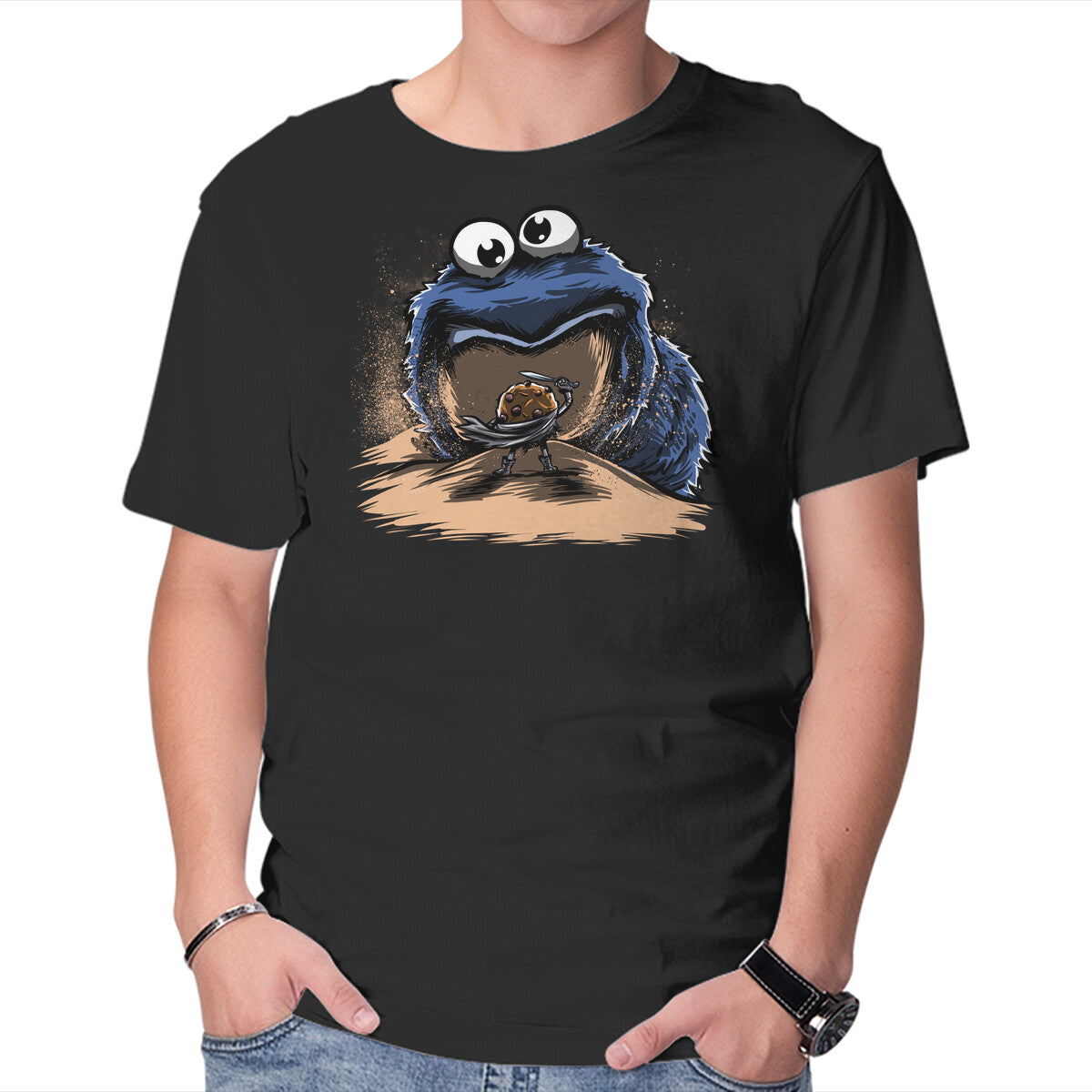 Cookieworm – Funny Graphic T-Shirt in black, product display