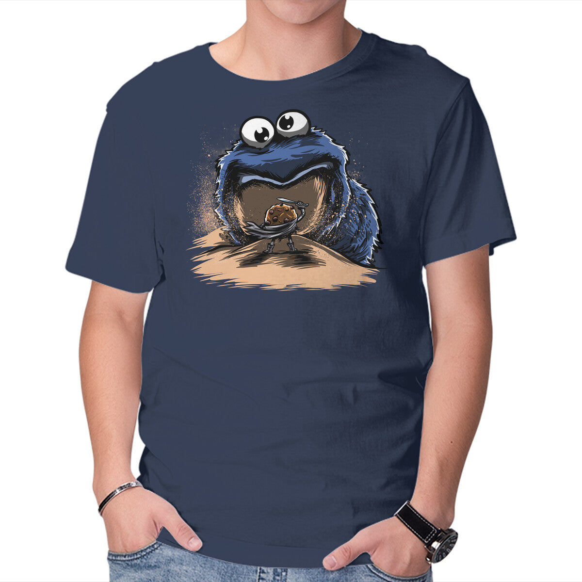 Cookieworm – Funny Graphic T-Shirt in navy, product display