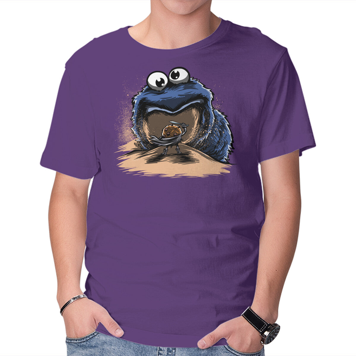 Cookieworm – Funny Graphic T-Shirt in purple, product display