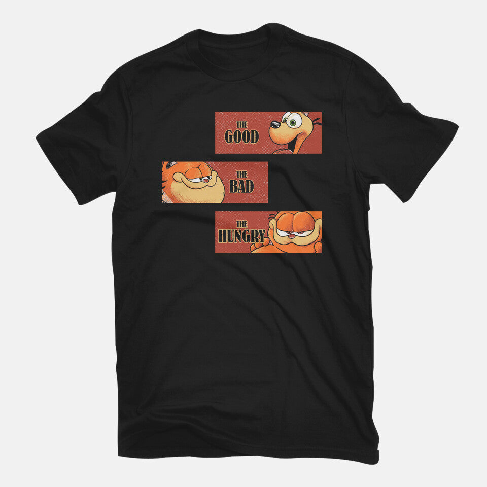 Good Bad Hungry – Cat Graphic T-Shirt in black, flat-lay product view