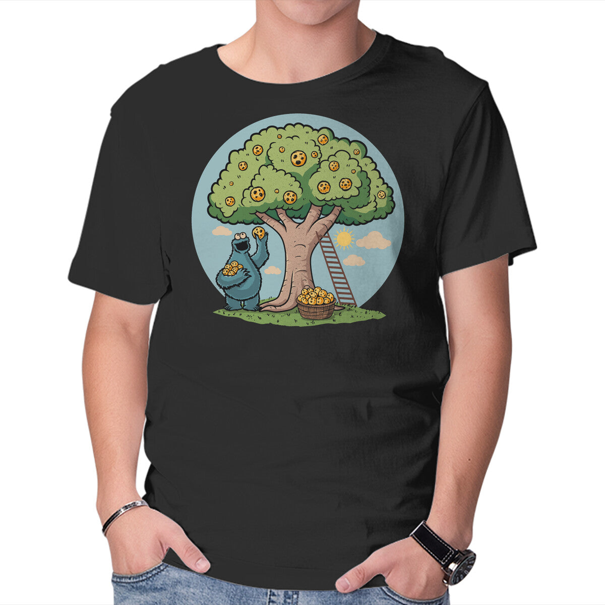 Cookie Tree – Funny Graphic T-Shirt in black, product display