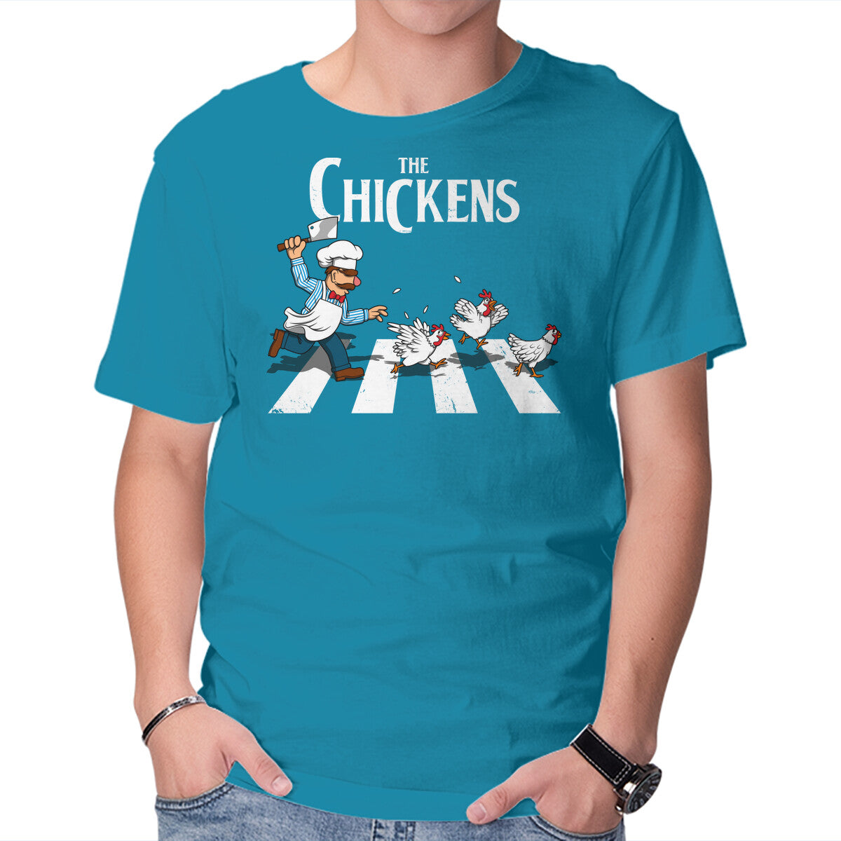 The Chickens – Music Graphic T-Shirt in turquoise, product display