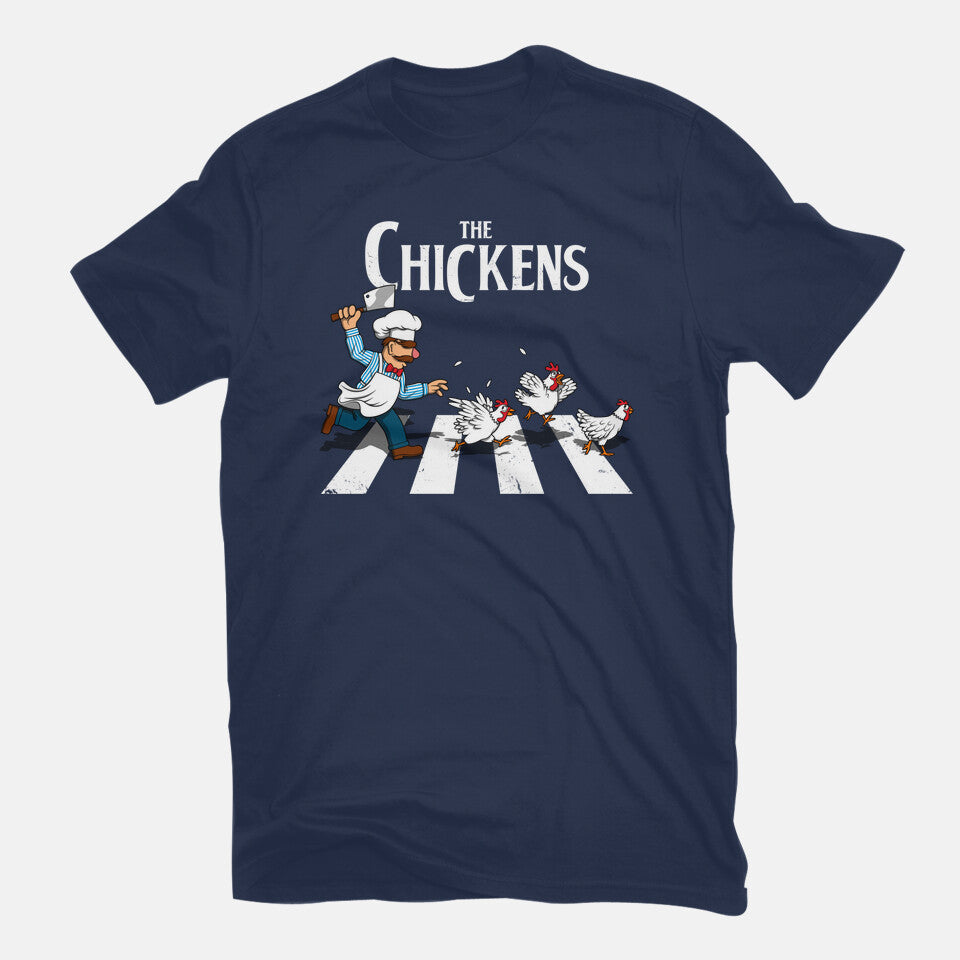 The Chickens – Music Graphic T-Shirt in navy, flat-lay product view
