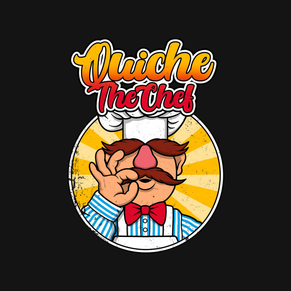 Quiche The Chef – Movie Graphic T-Shirt design artwork for black graphic T-shirt