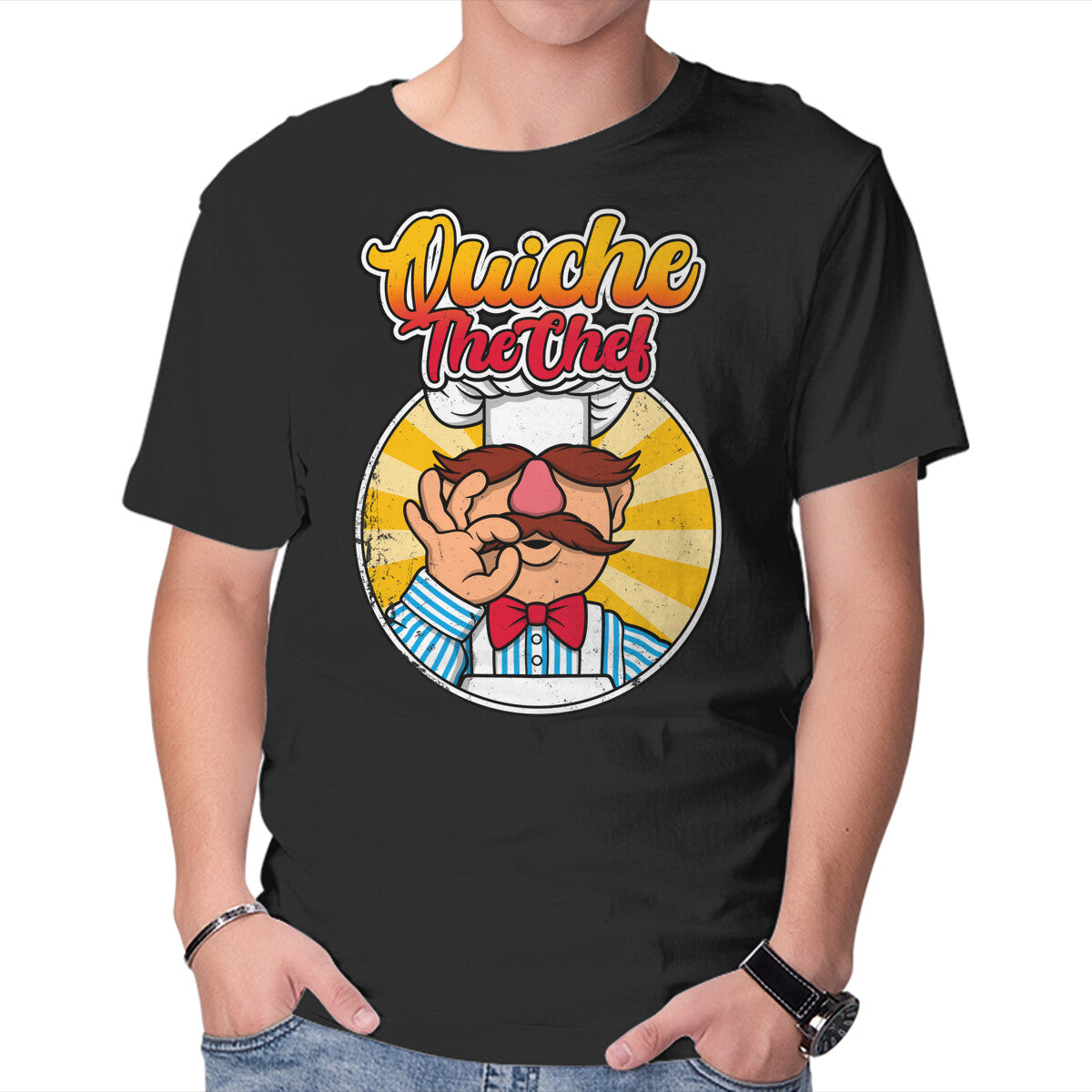 Quiche The Chef – Movie Graphic T-Shirt in black, product display