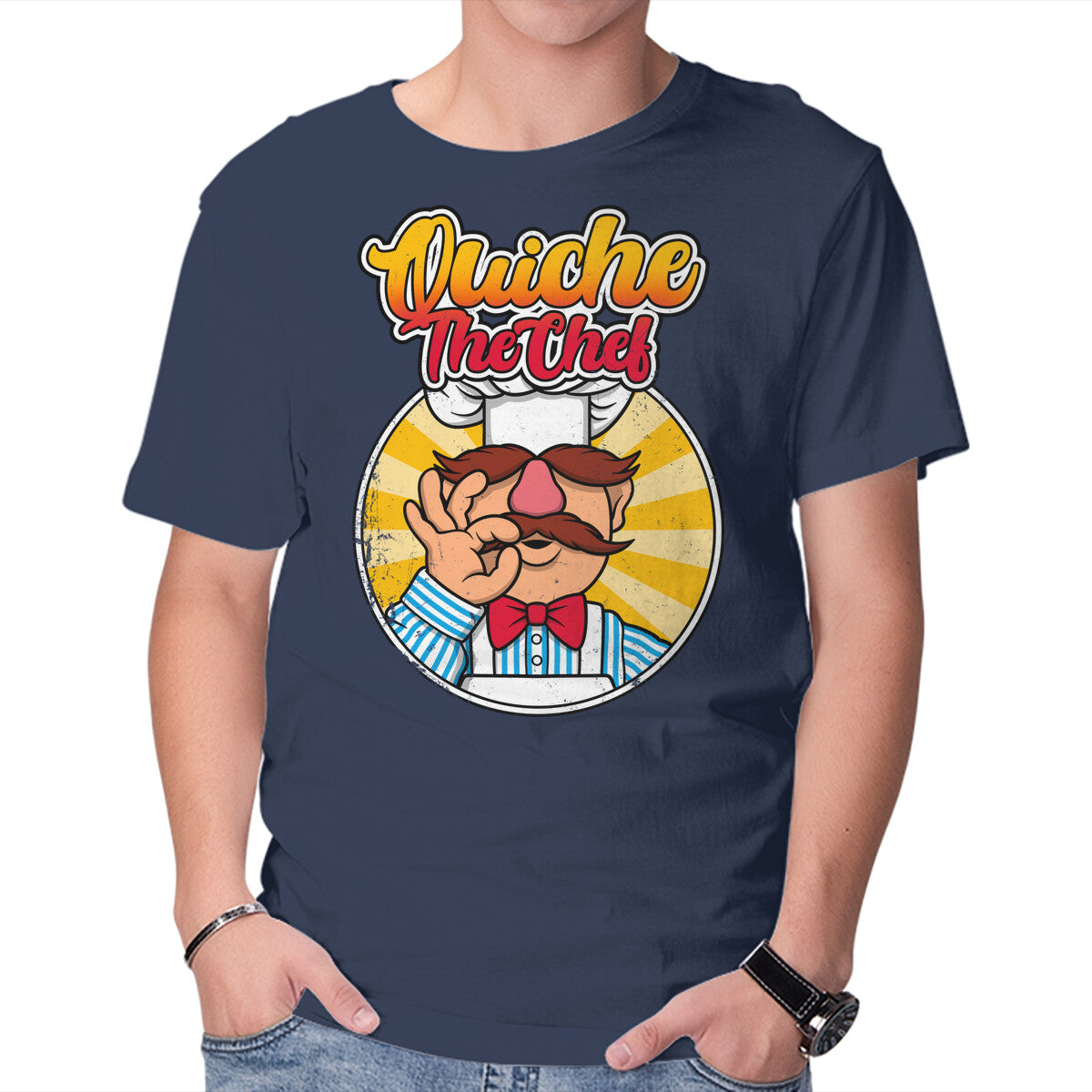 Quiche The Chef – Movie Graphic T-Shirt in navy, product display