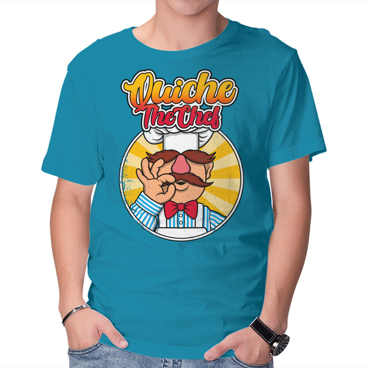 Quiche The Chef – Movie Graphic T-Shirt in turquoise, product display