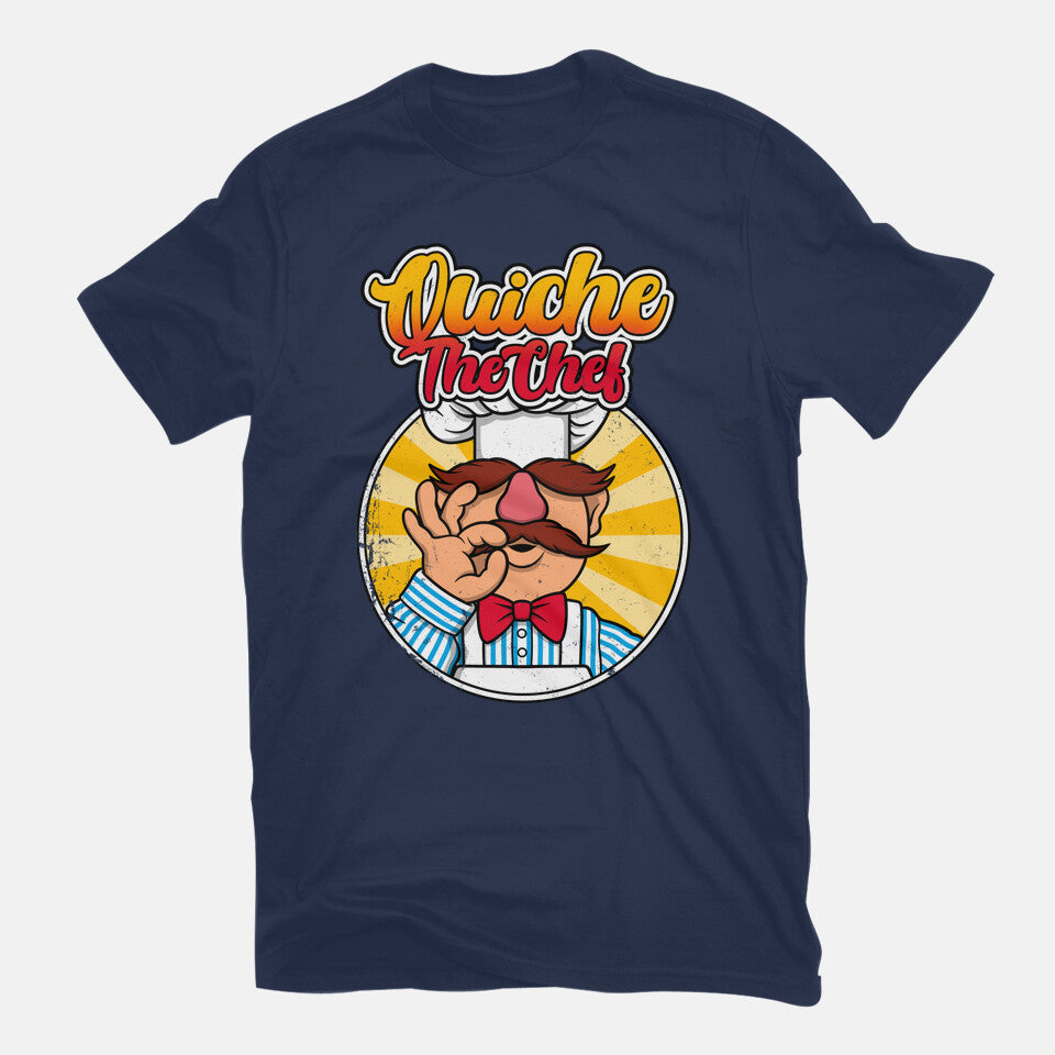 Quiche The Chef – Movie Graphic T-Shirt in navy, flat-lay product view