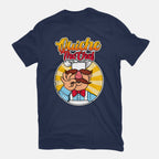Quiche The Chef – Movie Graphic T-Shirt in navy, flat-lay product view